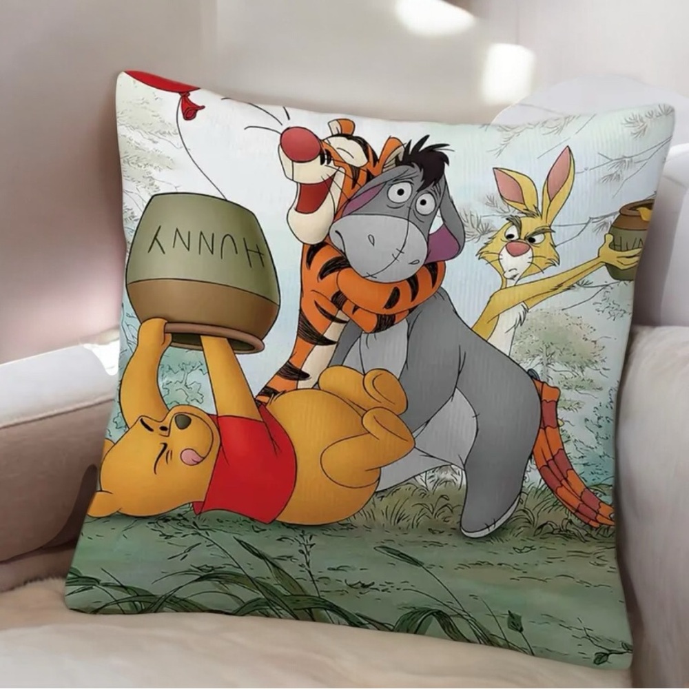 NWT! Winnie the Pooh & Friends Throw Pillow Cover – Double-Sided Print (17.72”)